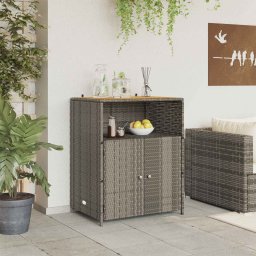 Dulap cu raft Gri 70 x 50 x 87 cm Poliester si Rattan Roly GartenMobel Dekor