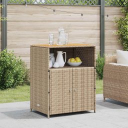 Dulap cu raft Bej 70 x 50 x 87 cm Poliester si Rattan Roly GartenMobel Dekor