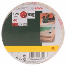 Set foi abrazive rotunde, 125 mm, granulatie 40, 8 gauri, 25 bucati