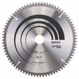 Panza ferastrau circular pentru lemn, 254 x 30 mm, 80 dinti