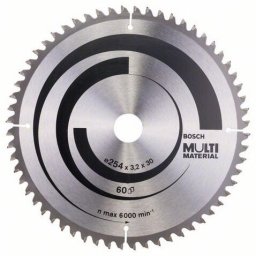 Lama de fierastrau circular pentru aluminiu/lemn/plastic, 254 x 30 x 3,2 mm, 60 dinti