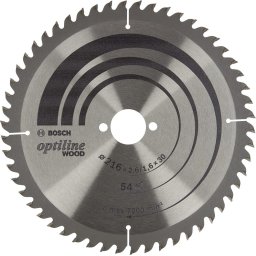 Panza de fierastrau circular pentru lemn, 216 x 30 x 2.6/1.6 mm, 54 dinti