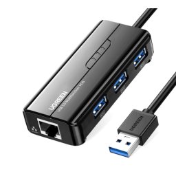 Placa de retea USB 3.0 (T) port RJ-45 USB 3.0 LED Negru