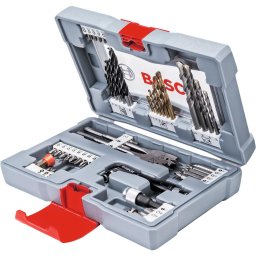 Set de burghie si surubelnite remium X-Line, 49 de bucati, Gri