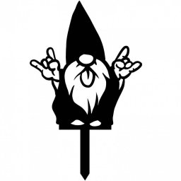 Decoratiune gradina / ghiveci Krodesign Rock Roll Gnome KRO-1139, metal, inaltime 61 cm