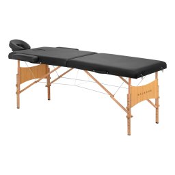 Masă de masaj pliabilă BALANCE din lemn cu 2 segmente 190x70 neagră