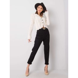 RUE PARIS Pantaloni negri cu talie înaltă
