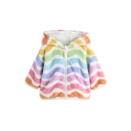 Next Jachetă fleece albastru deschis / verde deschis / roz deschis / alb