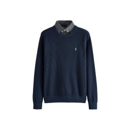 Next Pulover bleumarin / negru / alb