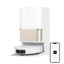 Robot de Aspirare Dreame L50 Pro Ultra RLL84CE 19500Pa Mop Dual cu Ridicare Detangling DuoBrush Navigatie VersaLift DToF cu LDS Retractabil PowerDock 4in1 Baterie 6400mAh Alb