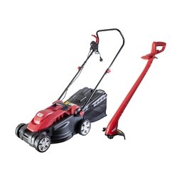 Raider - RD-LM32 + RD-GT26 - Masina de tuns iarba electrica, 1600 W, 36 cm, 40 l + Trimmer gazon, 300 W, 220 mm, cap cu fir