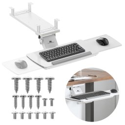 Suport tastatură Maclean sub birou, reglabil, max. 5kg, MC-156 Alb