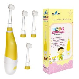 Periuță de dinți sonică pentru copii galbenă 1xAA 1.5V (nu este inclusă) 4 vârfuri Yellow