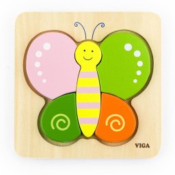Wooden puzzle for kids Viga Butterfly