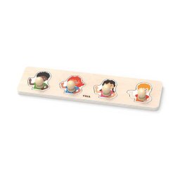 Wooden puzzle with handles for little ones Viga Skin Colors