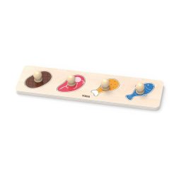 Wooden puzzle with handles for little ones Viga Food
