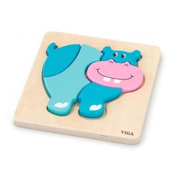 Wooden puzzle for little ones Viga Hippo