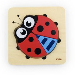 Wooden puzzle for little ones Viga Ladybug