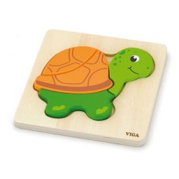 Wooden puzzle for kids Viga Turtle