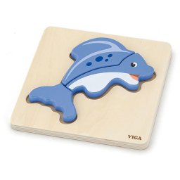 Wooden puzzle for kids Viga Fish