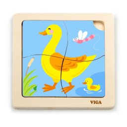 Wooden puzzle for kids Viga 4 pieces Kačenka