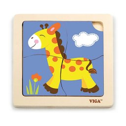 Wooden puzzle for kids Viga 4 pieces Giraffe