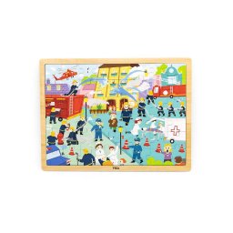 Wooden puzzle 48 pieces Viga Firefighters