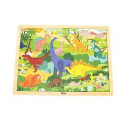 Wooden puzzle 48 pieces Viga Dinosaurs