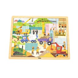 Wooden puzzle 48 pieces Viga Construction Machines