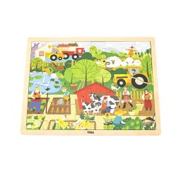 Children's wooden puzzle Viga Farm 48 pieces