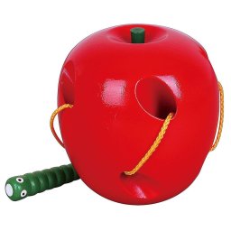 Wooden game Viga Worm in the apple