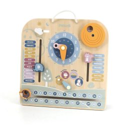 Children's wooden calendar with clock Viga