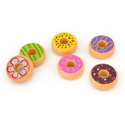 Children's wooden toy Viga Set of 6 Wooden Donuts