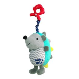 Baby Mix Hedgehog blue-grey plush toy with toy machine and clip