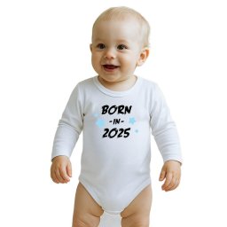 Children's printed body New Baby BORN IN 2025 blue
