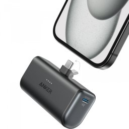 Baterie Externa Anker Nano, 5000mAh, 22.5W, PD, 2 x USB-C, Neagra A1653H11