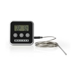 Melissa - Termometru pentru carne cu afișaj digital și cronometru, 0-250 °C, 1x AAA