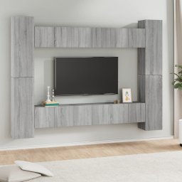 Set dulapuri TV, 10 piese, gri sonoma, lemn compozit GartenMobel Dekor