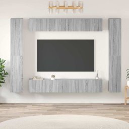 Set dulapuri TV, 10 piese, gri sonoma, lemn compozit GartenMobel Dekor