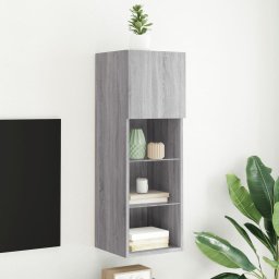 Comoda TV cu lumini LED, gri sonoma, 30,5x30x90 cm GartenMobel Dekor