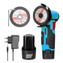 Polizor unghiular electric 19500rpm cu 2 baterii 12V disc de taiere dimensiuni 216x84x120mm