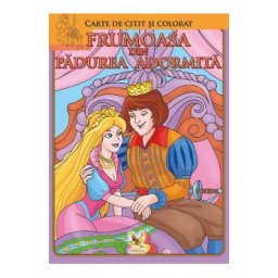 Frumoasa din padurea adormita. Carte de citit si colorat