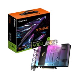 Placa video Aorus GeForce RTX 5080 Xtreme Waterforce WB 16G, 16384 MB GDDR7