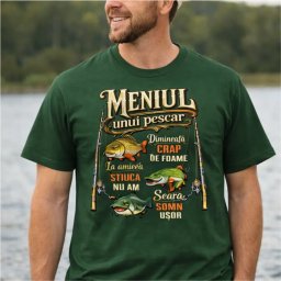 TRICOU PERSONALIZAT MENIUL UNUI PESCAR