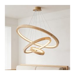 Brilagi - Pendul LED UMEA WOOD pe cablu, LED/45W/230V, Ø 60 cm, lemn
