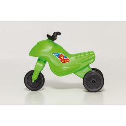 Motocicleta copii cu trei roti fara pedale mic culoarea verde mar