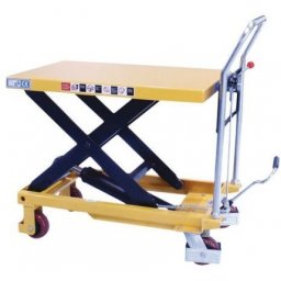Masa hidraulica mobila cu ridicare Manutan, pana la 300 kg, blat 81,5 x 50 cm