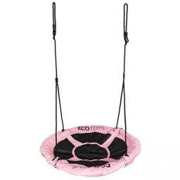 Leagan pentru copii ECOTOYS BOC100, cuib de barza, cadru din otel galvanizat, roz cu negru