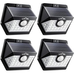 Set 4 lampi solare LITOM LTCD179, LED, 30 leduri, incarcare solara si senzor de miscare