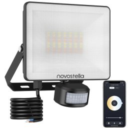 Proiector LED Smart cu senzor de miscare Novostella 30W, 3000lm, Wifi, 56 Leduri, Control inteligent, IP65